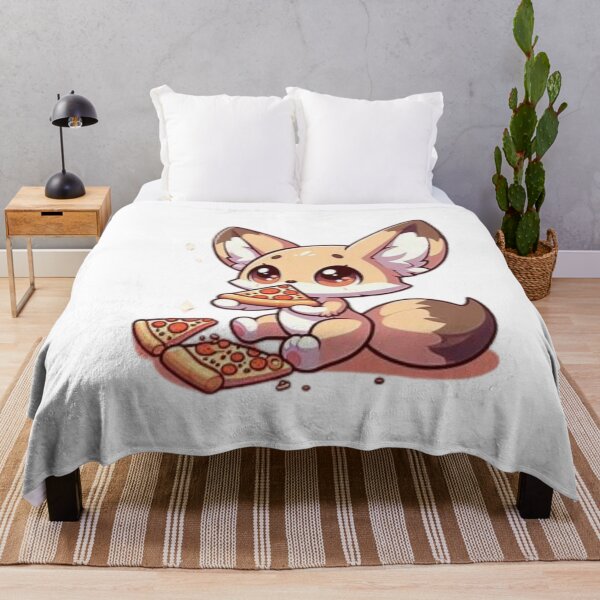 Item preview, fennec fox eating pizza designed and sold by Eternalski.