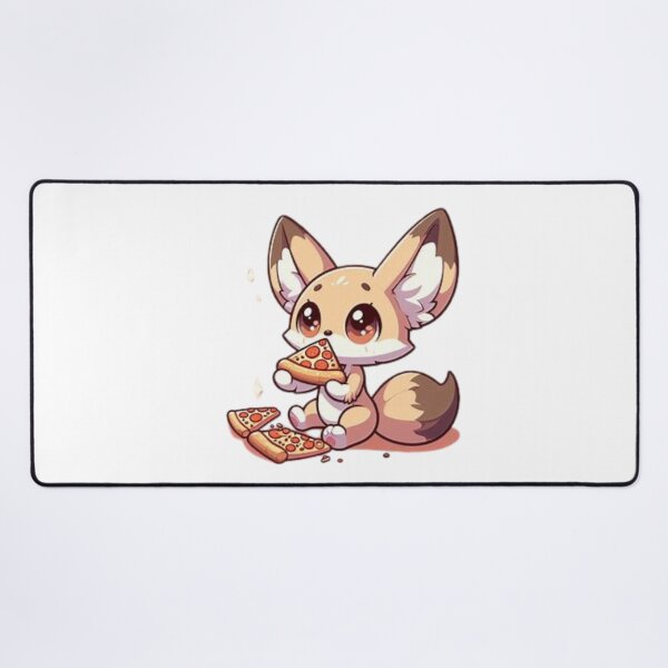 Item preview, fennec fox eating pizza designed and sold by Eternalski.