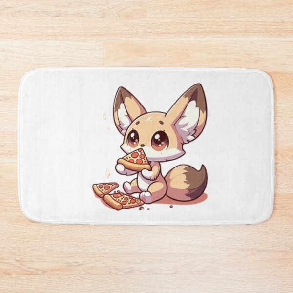 Item preview, fennec fox eating pizza designed and sold by Eternalski.