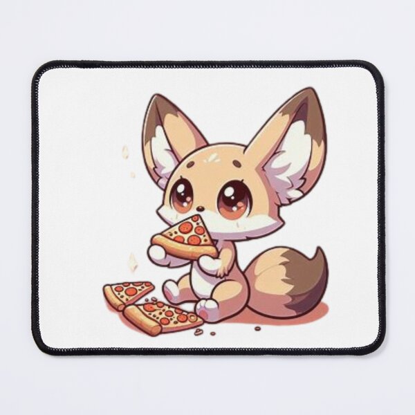 Item preview, fennec fox eating pizza designed and sold by Eternalski.