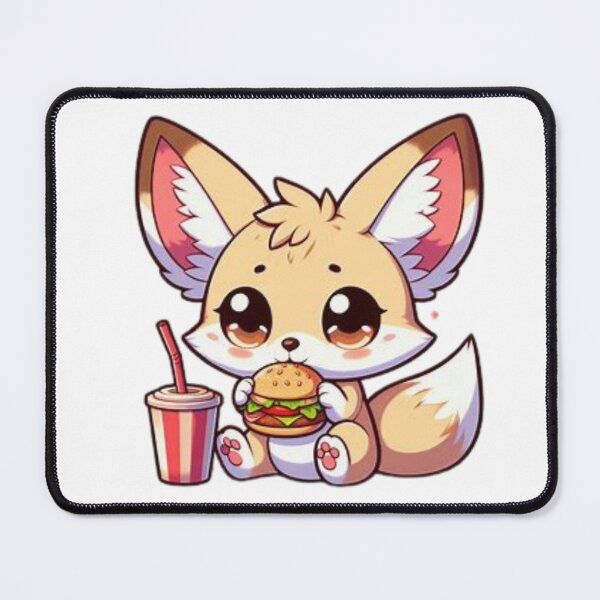 Item preview, fennec fox eating burger designed and sold by Eternalski.