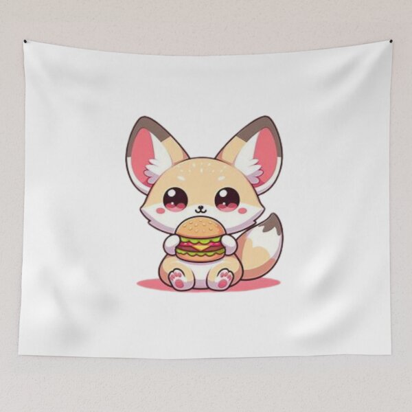 Item preview, fennec fox eating burger designed and sold by Eternalski.