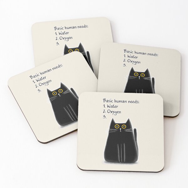 Item preview, Funny meme cat - Basic Human needs designed and sold by Makitsu Neko.