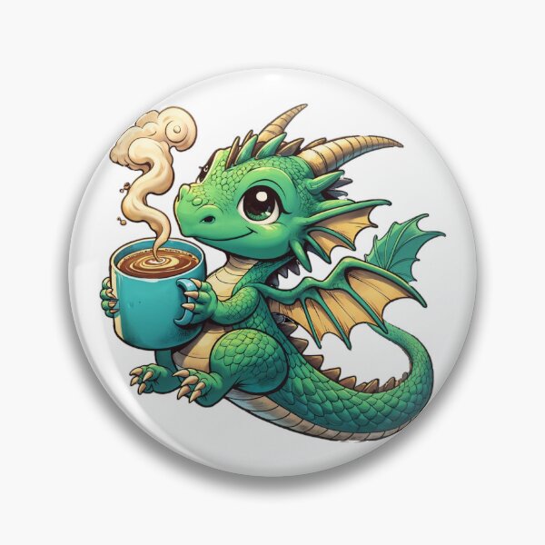 Item preview, Cute dragon with coffee mug designed and sold by MOPAROdesign.