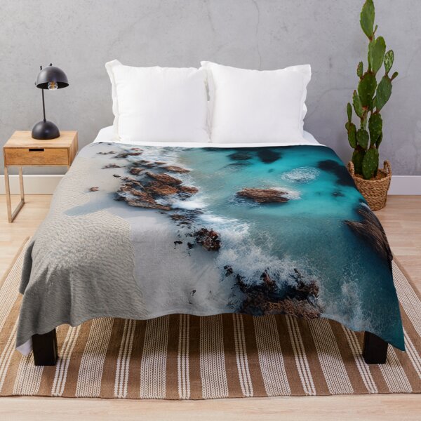 Item preview, Aerial View of Pristine Beach with Turquoise Waters and Rocky Outcrops designed and sold by ArtArchive-KK.