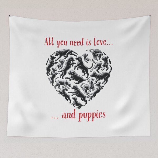 Item preview, Valentines Puppy Heart All You Need is Puppies designed and sold by The Art of Kkatarynka.
