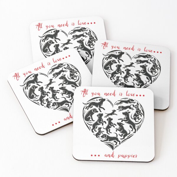 Item preview, Valentines Puppy Heart All You Need is Puppies designed and sold by The Art of Kkatarynka.