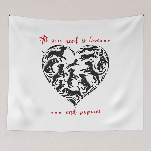Item preview, Valentines Puppy Heart All You Need is Puppies designed and sold by The Art of Kkatarynka.