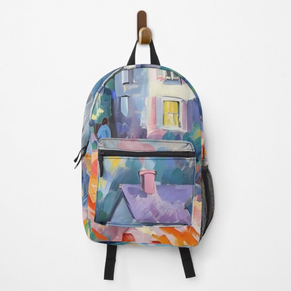 Item preview, Colorful House Wandering Figure Landscape Impression designed and sold by Sigtrix.