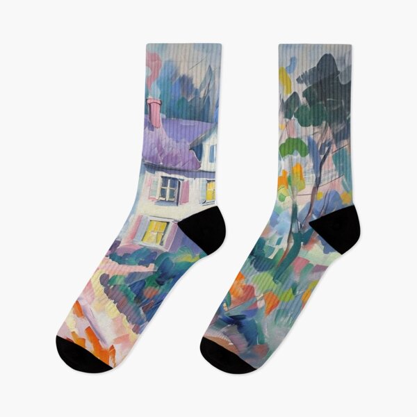 Item preview, Colorful House Wandering Figure Landscape Impression designed and sold by Sigtrix.