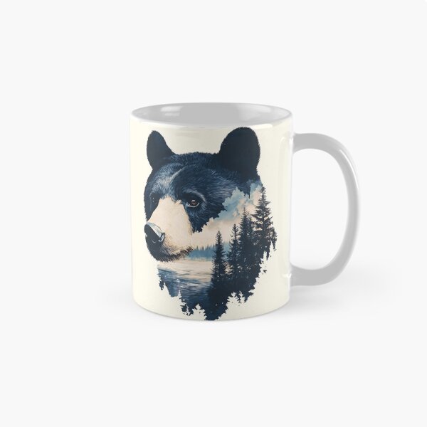 Item preview, Grizzly Bear & Forest Landscape Abstract Animal Wildlife Nature Illustration designed and sold by PurrGreen.