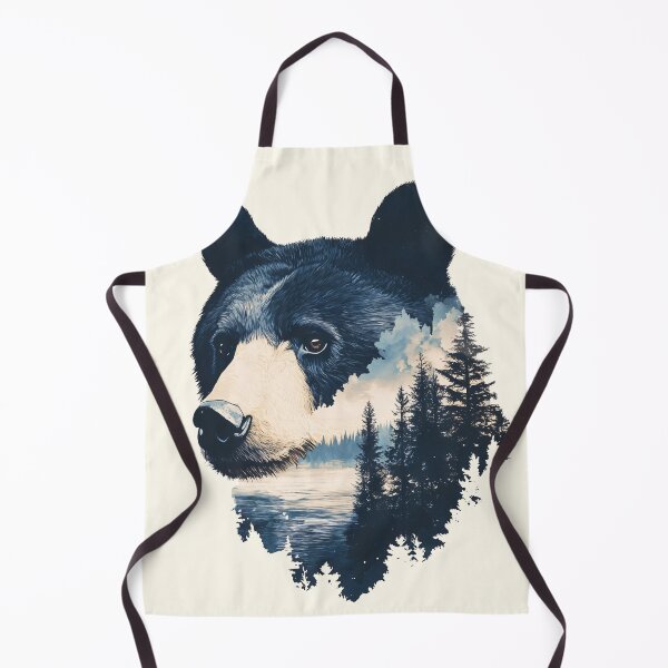 Item preview, Grizzly Bear & Forest Landscape Abstract Animal Wildlife Nature Illustration designed and sold by PurrGreen.