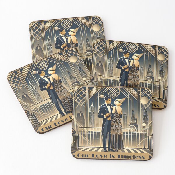 Item preview, Our Love Is Endless – Art Deco Dancing Couple designed and sold by TheNeuroVerse.