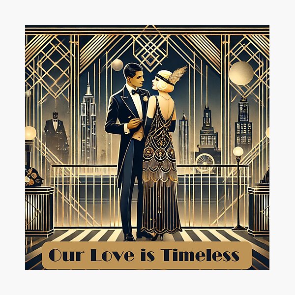 Item preview, Our Love Is Endless – Art Deco Dancing Couple designed and sold by TheNeuroVerse.