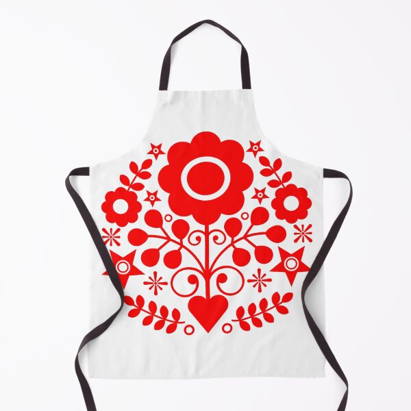 Item preview, Polish folk art - floral embroidery pattern and cutouts red designed and sold by mikistudio.