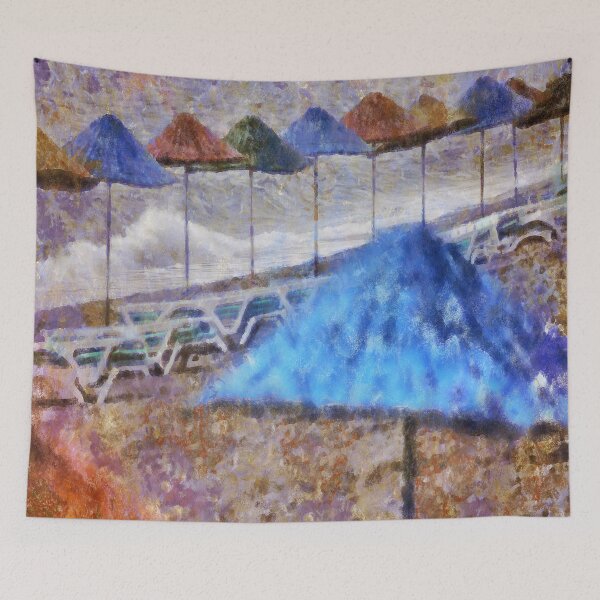 Item preview, Beach Umbrellas In Impressionist Style designed and sold by taiche.