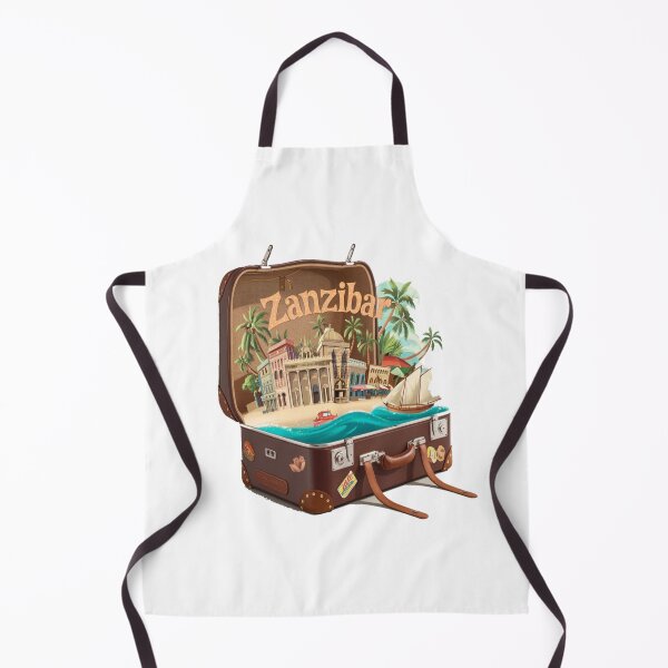Item preview, Zanzibar Tanzania Africa -"Zanzibar Adventure Suitcase Retro Cartoon Travel Art" designed and sold by stickercuffs.