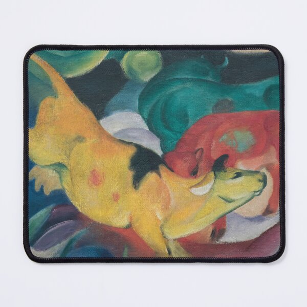 Item preview, Franz Marc, red green yellow cows designed and sold by Mauswohn.