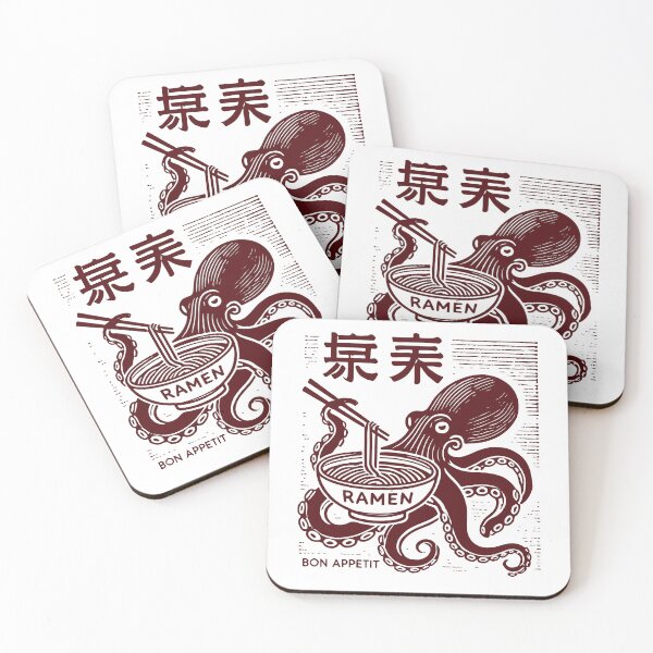 Item preview, Ukiyo-e Ramen Noodles Octopus Retro Japan Style designed and sold by LuminOrb.
