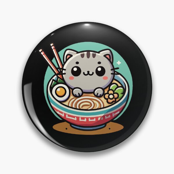 Item preview, Kawaii Cat in Ramen Bowl Streetwear Style designed and sold by LuminOrb.