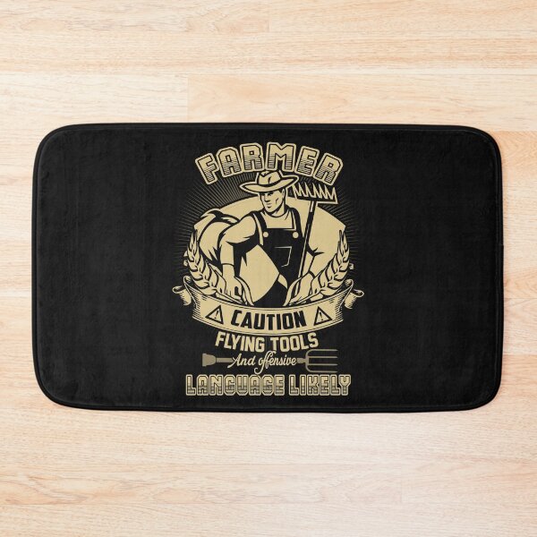 Item preview, Farmer Caution flying tools and offensive Language Likely designed and sold by StreetArtPro.