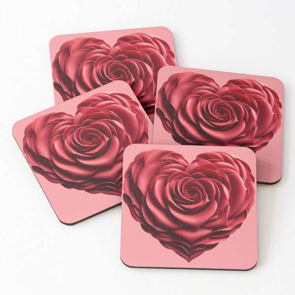 Item preview, Heart-shaped Rose Petals, Salmon Pink Background, Big designed and sold by Gaborai.