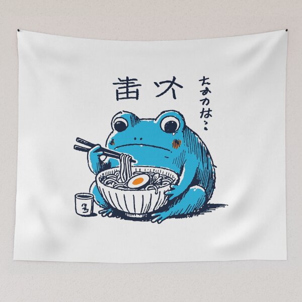 Item preview, Kawaii Ramen Frog Ukiyo-e Retro Aesthetics designed and sold by LuminOrb.