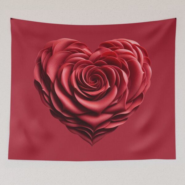 Item preview, Heart-shaped Rose Petals, Carmine Red Background, Big designed and sold by Gaborai.