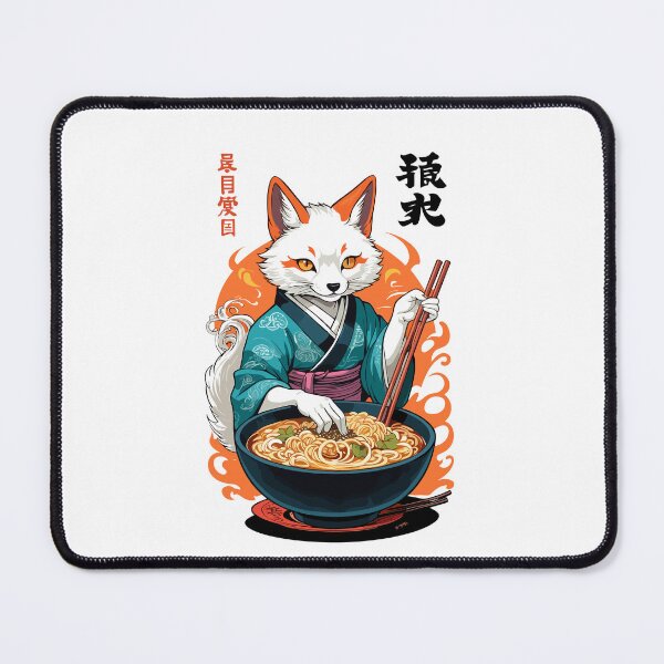 Item preview, Kitsune Ramen Noodles Kawaii Japan Retro Ukiyo-e designed and sold by LuminOrb.