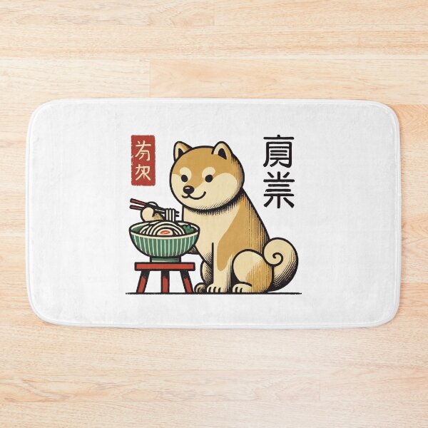 Item preview, Ramen Noodles Dining Shiba Dog Japan Ukiyo-e designed and sold by LuminOrb.