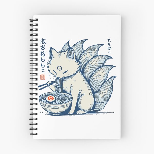 Item preview, Kawaii Kitsune Enjoying Ramen in Retro Ukiyo-e designed and sold by LuminOrb.