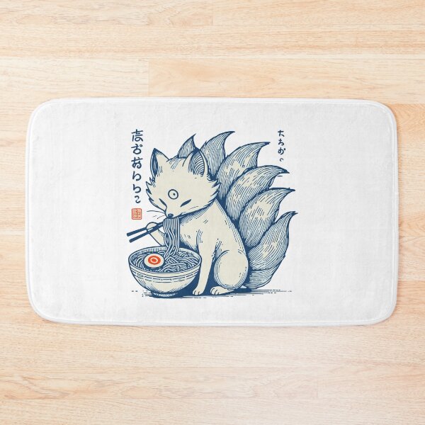 Artikelvorschau, Kitsune Ramen Nudeln Kawaii Japan Retro Ukiyo-e entworfen und verkauft von LuminOrb.