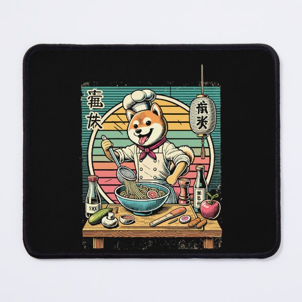 Item preview, Shiba Dog Ramen Chef Kanji Scripture Retro designed and sold by LuminOrb.