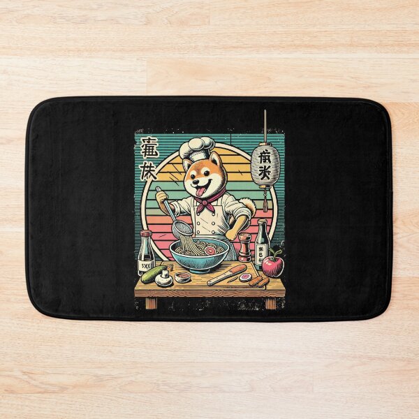 Item preview, Shiba Dog Ramen Chef Kanji Scripture Retro designed and sold by LuminOrb.