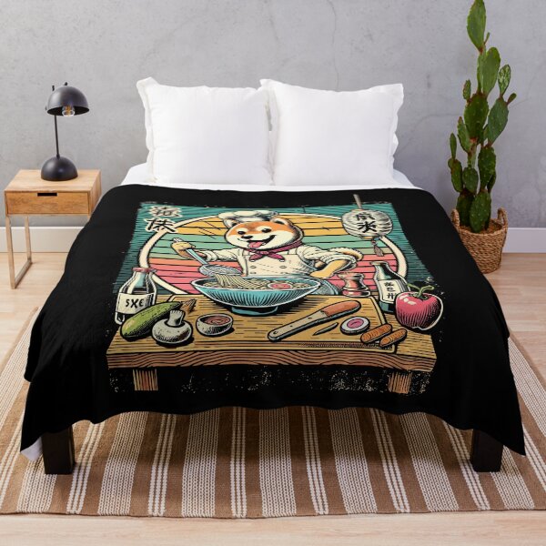 Item preview, Shiba Dog Ramen Chef Kanji Scripture Retro designed and sold by LuminOrb.