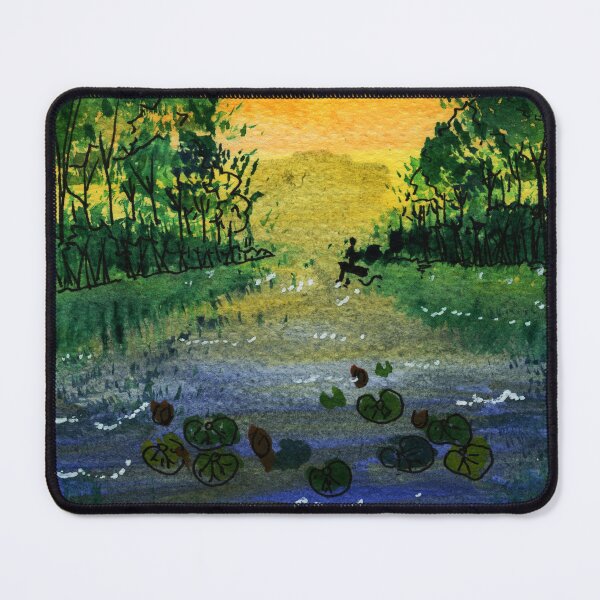 Aperçu de l'œuvre Coucher de soleil sur la rivière, Art mural moderne, Impression d'art créée et vendue par Warenae.