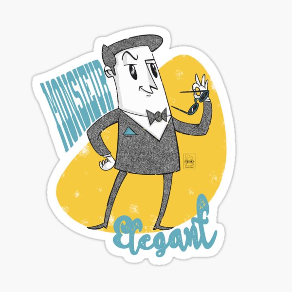 A cartoon of a stylish gentleman Sticker