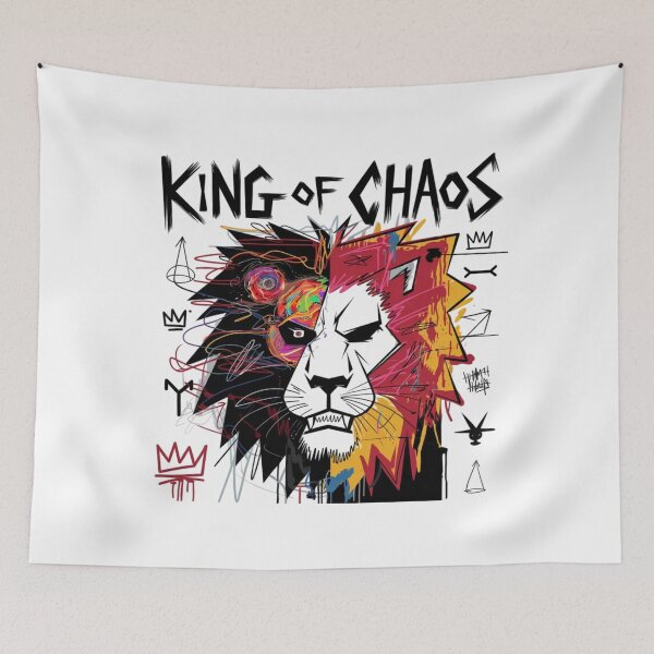 Item preview, King of Chaos, The Untamed Roar, Chaos, Lion, funnyfits70, Humor, Funny, retro, vintage, funny quotes, animal humor, designed and sold by FunnyFits70.