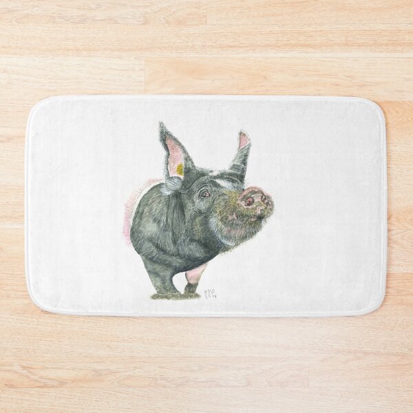 Item preview, Stubborn funny pig rooting in the mud designed and sold by AquarelJanine.