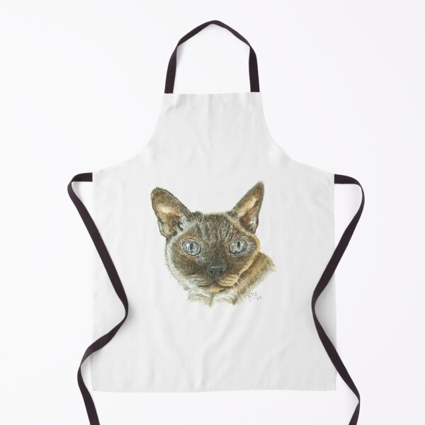 Item preview, Brown  cat, Devon Rex painted in watercolor designed and sold by AquarelJanine.