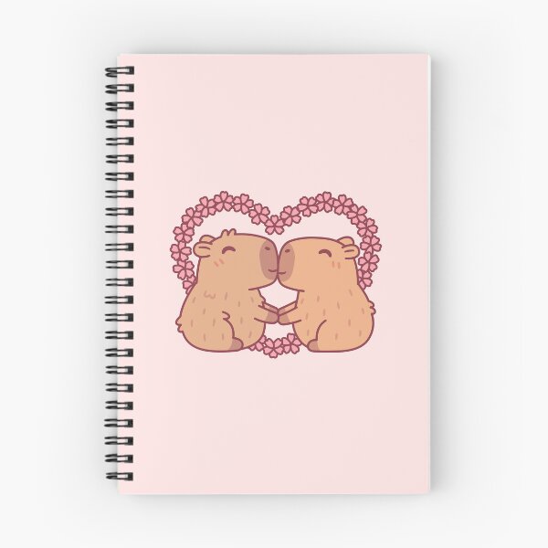 Item preview, Cute Kissing Capybaras Sakura Flowers Heart designed and sold by rustydoodle.
