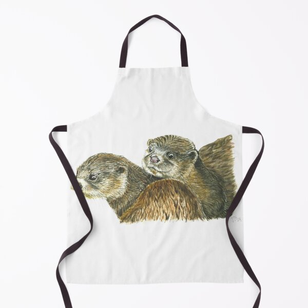 Item preview, Two otters in watercolor designed and sold by AquarelJanine.