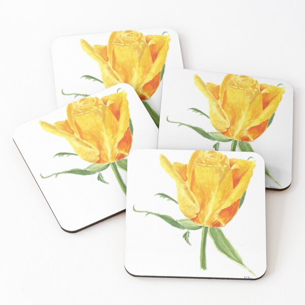 Item preview, yellow rose in watercolor designed and sold by AquarelJanine.