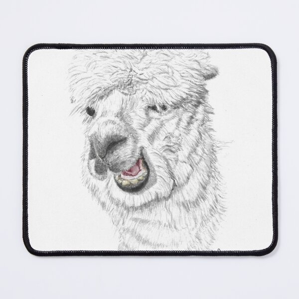 Vista previa del artículo con la obra «Una alpaca blanca divertida», diseñado y vendido por AquarelJanine.