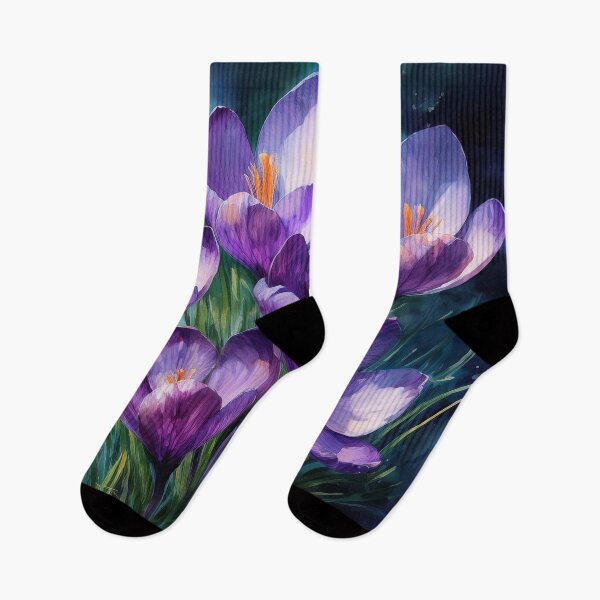 Item preview, watercolor purple crocuses designed and sold by Valentina-V.