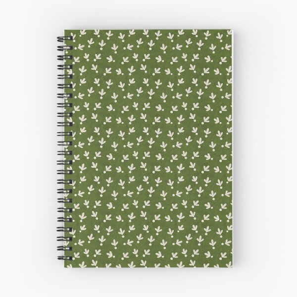 Item preview, Sprigs - White on Olive Green designed and sold by pixypalette.
