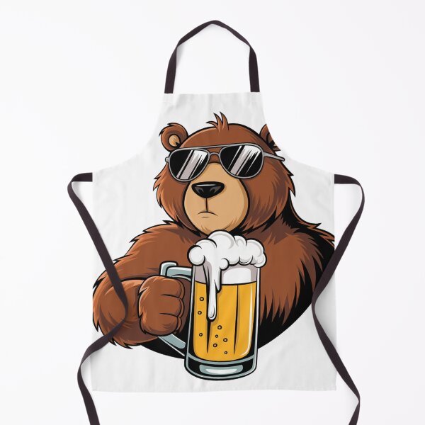 Item preview, Cool Bear Drinking Beer Digital Art – Funny Beer Mug Illustration for Prints & Apparel designed and sold by designedbyNil.