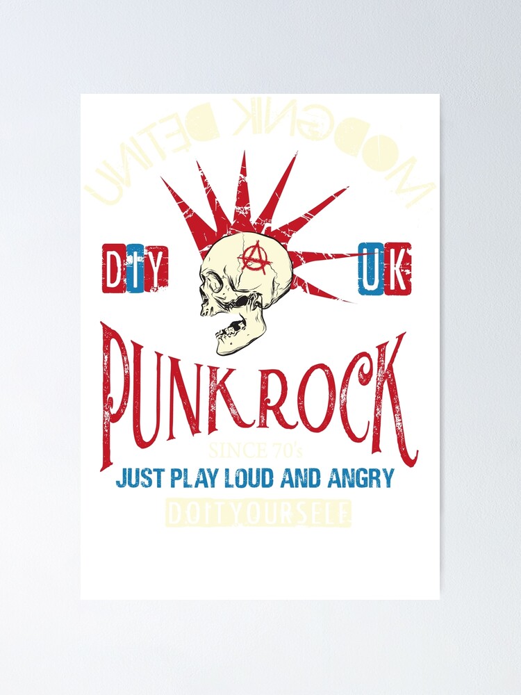 Punk Rock, DIY, UK, United Kingdom stamp , T- shirt. | Poster