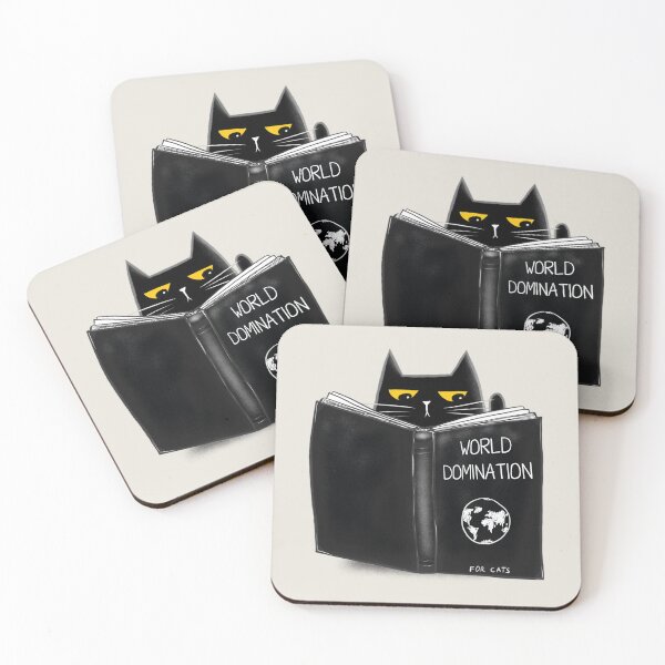 Item preview, Funny meme cat with book - world domination designed and sold by Makitsu Neko.