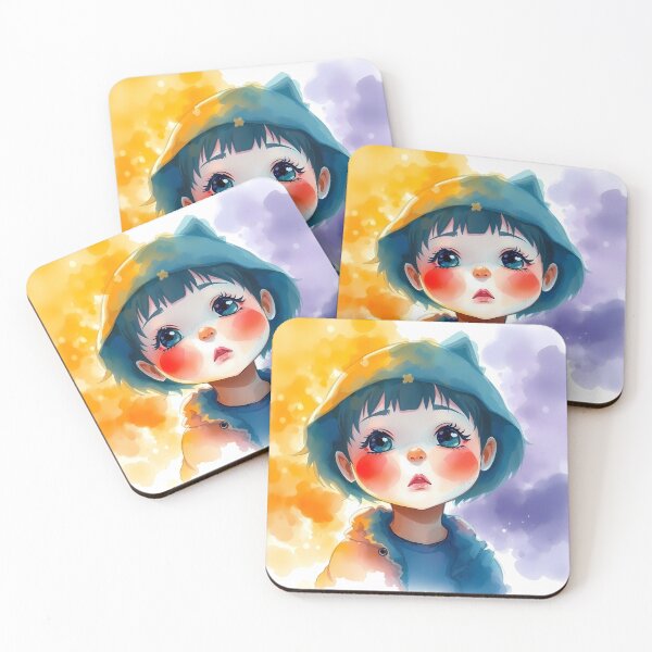 Item preview, Watercolors Kawaii Characters Magical Settings Cute Art Colors designed and sold by ART ATTACK ZONE.